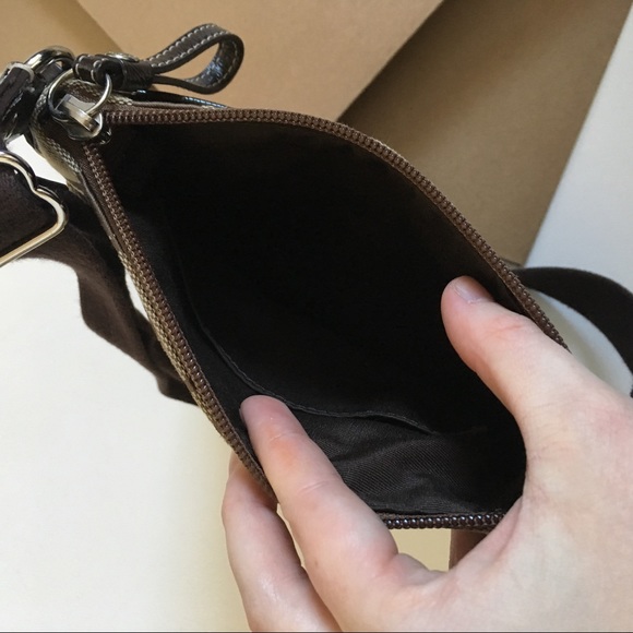 Coach Signature Stripe Swingpack Crossbody Brown - Picture 6 of 7